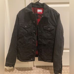 NWT Old Navy Black Denim Sherpa-Lined Jacket